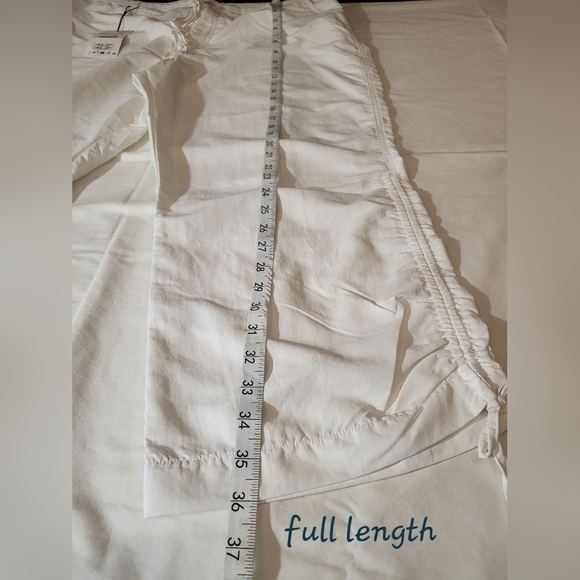 ZARA High Waisted Drawstring Side Cinch White Capri Pants size XXL - Picture 11 of 14